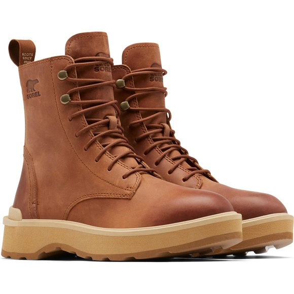 SOREL Hi-Line Lace Waterproof Combat Boot, Scorch Tawny Buff